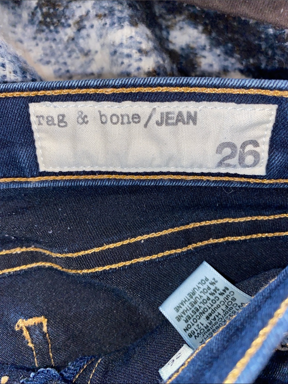 Rag & Bone Size 26 10-Inch Skinny Jeans Dark Wash Raw Hem